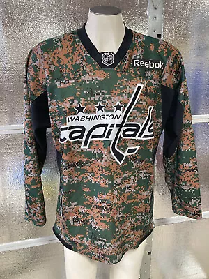 Washington Capitals Hockey Jersey - Adult Small - Camo Military - Reebok - NHL • $44.99