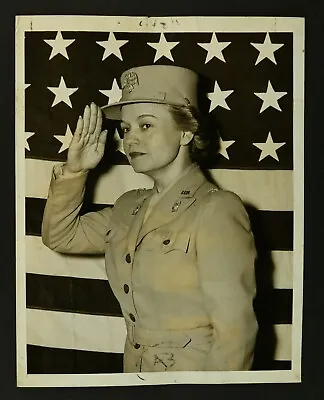 Women's Army Auxiliary Corps Director Oveta Culp Hobby 1942 WWII Press Photo • $79.95