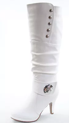 Women's 6 Color High Heel Round Toe Platform Zip Knee Mid Calf High Boots  • $38.99