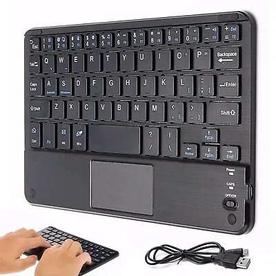 Mini Bluetooth Wireless Keyboard Touchpad Mouse For Android IOS Tablet Ipad • $18.39