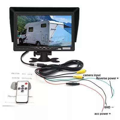 7'' TFT LCD Screen Car Rear View Monitor 12-24v For Car Truck Reversing Camera • $36.89