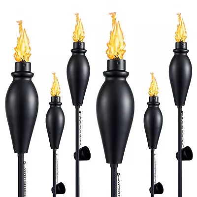 6-Pack Metal Tiki Torches With Citronella Flame Outdoor Garden Patio Party Decor • $44.99