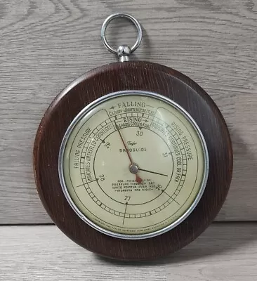 Vintage MCM Copyright 1940 Taylor Wall Barometer Wood Case USA • $19.99
