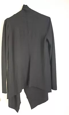 Helmut Lang Sonar Women's Black Wool Solid Wrap Sweater Size L • $21.99