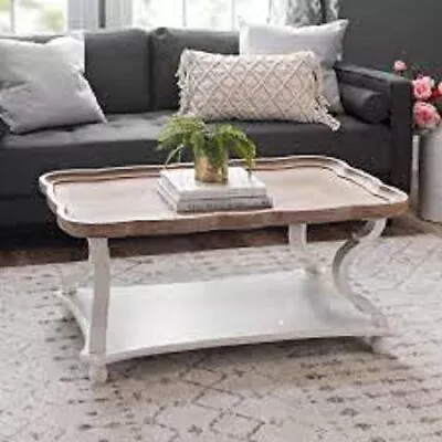 Farmhouse Cottagecore Coffee Table Distressed Color Tray Top Living Room Modern • $75