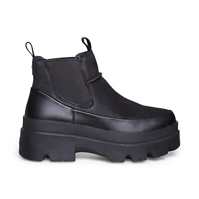 Ugg Brisbane Chelsea Black Leather Waterproof Women's Boots Size Us 8/uk 6 New • $132.99