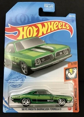 $7.40 • Buy 2021 Hot Wheels 239/250 '68 PLYMOUTH BARRACUDA FORMULA S - GREEN - BOX SHIP FREE
