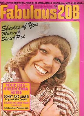 FABULOUS 208 5 Oct 1974 UK Magazine Donnie & Marie Osmond David Cassidy • £19.95