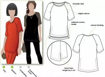 Style Arc Sewing Pattern Meg Raglan Tee Sizes 18-30 • £14.99