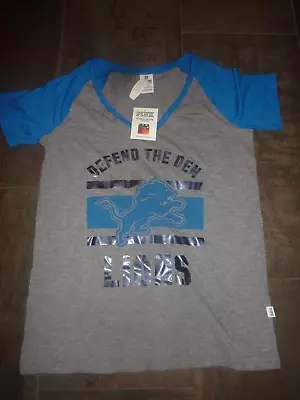 Detroit Lions Nfl Very Rare Victorias Secret Pink Bling Teeshirt M • $34.99