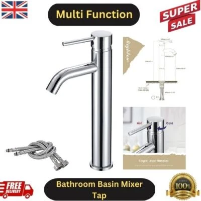 £28.30 • Buy Mighbow Bathroom Basin Mixer Tap High Rise Tall Basin Mono Counter Top Vessel