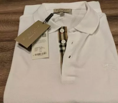Burberry Mens Polo Shirt / Size S / 100% Cotton/ White • $130