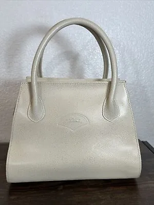 Longchamp Vintage Bag Cream Leather Tote Bag RRP£370 E147 • £0.99