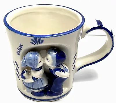 $10 • Buy Delft Blue From Holland 3D Coffee Mug NWT  Kissing Girl & Boy  Cup