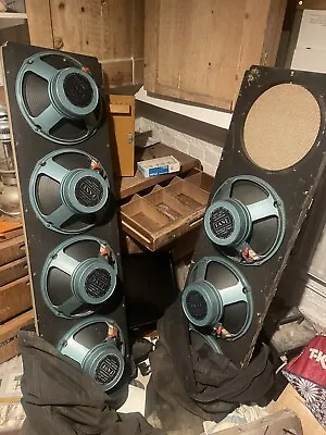 Matching Vintage 8 X 12 Fane 122/10 12” Guitar Speakers 1960's Pulsonic Cones • £149.99