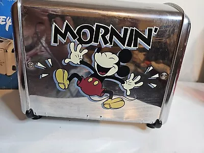 Vintage Villaware Disney Mickey Mornin Mouse Musical Chrome 2 Slice Toaster • $38