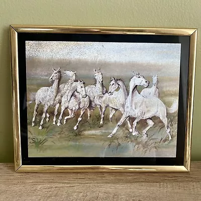 Manifestations Inc. Optical Illusionary Art Foil Wild Horses Gold 8”H 10”W • $19