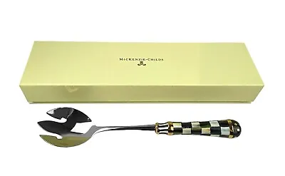 MacKenzie-Childs Courtly Check Casserole Steel Fork Porcelain Handle New Box • $65