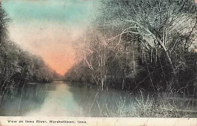 View On Iowa River Marshalltown Iowa IA 1909 Postcard • $6.29