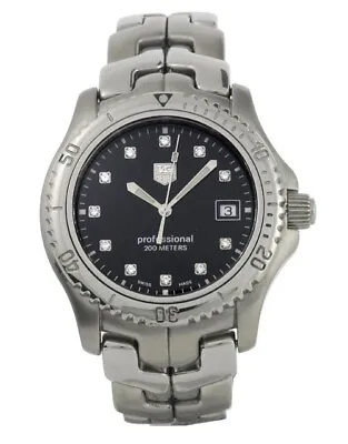 Tag Heuer Link WT1115.BA0550 DIAMOND Swiss Quartz Date Classic Men's Black Watch • $1225.90