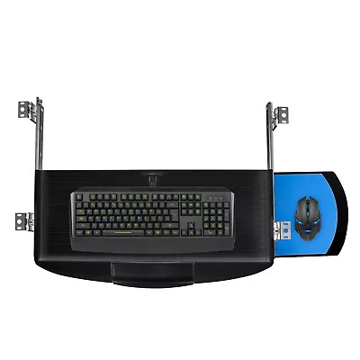 Pull Out Under Desk Keyboard Drawer Sliding W/Hideable 360° Rotatable Mouse Tray • $23.89