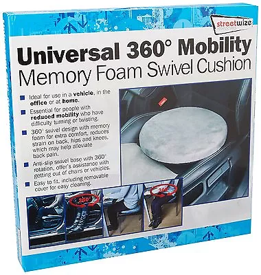 NEW Universal Mobility Aid Car Seat & Home Chair 360° Memory Foam Swivel Cushion • £19.99