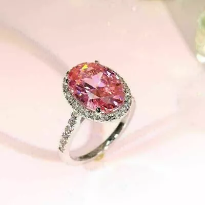 Natural Padparadscha Sapphire 14 K White Gold Handmade Ring Gift For Free Ship • £347.30