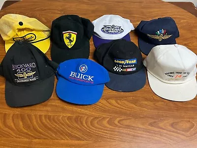 Mens Used Lot Of 8 Vintage Snapback Racing Hats F1 Indy Nascar • $0.99