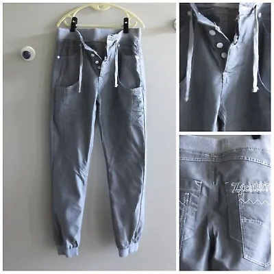 NWOT ZICO MEN'S CUFFED JOGGERS FIT TWISTED DENIM PANTS GRAY Sz-32 • $16.99