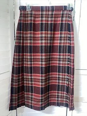 Vintage Women’s Scottish Pitlochry Pleated Tartan 100% Wool Kilt Skirt Sz Small • $35