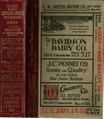 Colorado Springs 1931 Polk City Business Directory Co Phone Trade Token Ref Book • $72.99