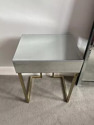 Mirrored Bedside Table With Drawer. Very Good Condition. • £35