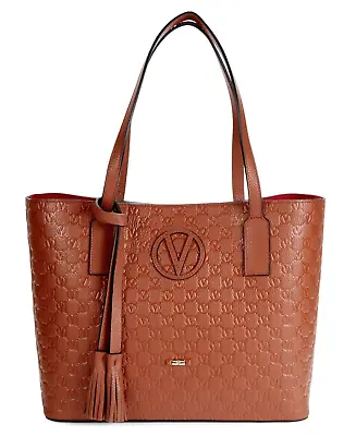 Valentino By Mario Valentino Soho Medallion Leather Tote Shopper Bag In Cinnamon • $499.99