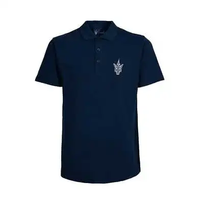 Maserati Trident Logo Polo Shirt - Navy • $115