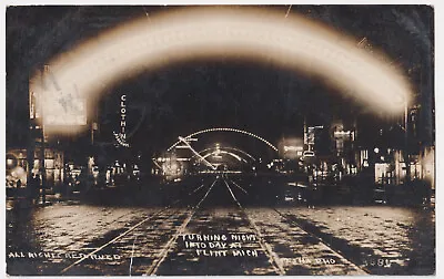 $35 • Buy Michigan Flint Night View Pesha Real Photo Posted 1910 To Copleston Ontario