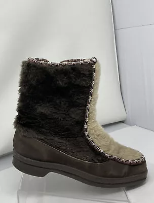 Vintage 60s/70s Snowland Cold Weather Faux Fur Winter Boots Size 7 Vegan • $16.10