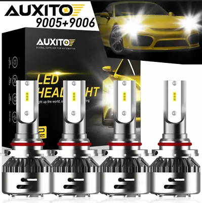 4X AUXITO 9005 9006 6500K CSP LED Headlight High Low Beam Combo 96W 54000LM Kit • $39.99