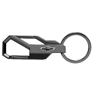 Chevrolet Black Logo Black Carabiner-style Snap Hook Metal Key Chain • $20.99