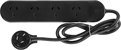 4 Outlet Surge Protected Power Strip Powerboard Power Board  Black  EXPRESS SHIP • $9.99