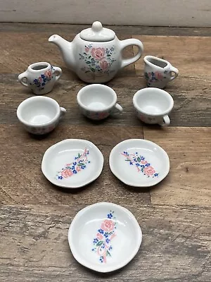 Vintage Miniature Toy Tea Set - YU RI Craft China Porcelain Floras 9 #Repaired# • $10