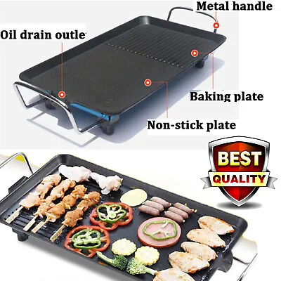 £34.57 • Buy Electric Teppanyaki Table Top Grill Griddle BBQ Hot Plate Barbecue XXL Size
