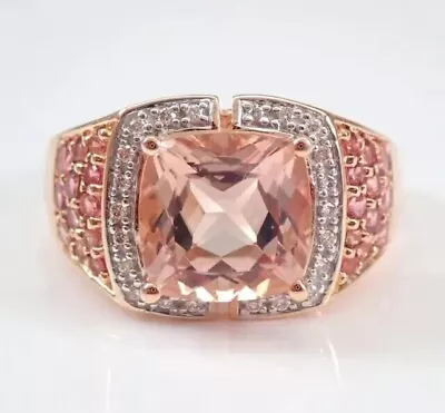 3Ct Cushion Cut Simulated Morganite Women's Cocktail Ring 14K Rose Gold Plated • $112.49
