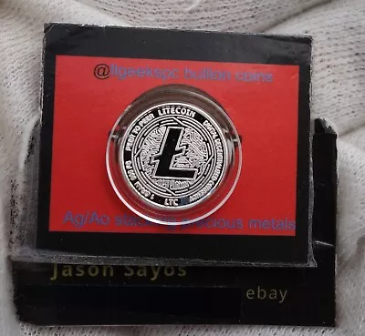 Litecoin LTC Crypto 1 Gram .999 Fine Pure SILVER Bullion Round Mini Proof Coin • $5.99