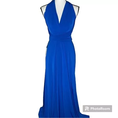 VON VONNI Women's NWT Royal Blue Transformer Dress Long Stretch One Size ($120) • $57.99