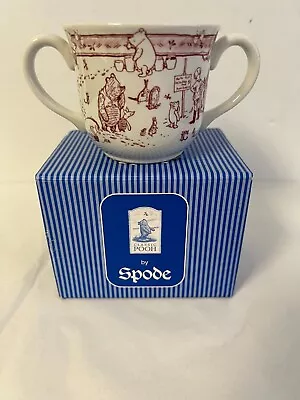 Disney SPODE Classic Winnie The Pooh Double Handled Mug Childs Cup 2003 Pink Box • $16