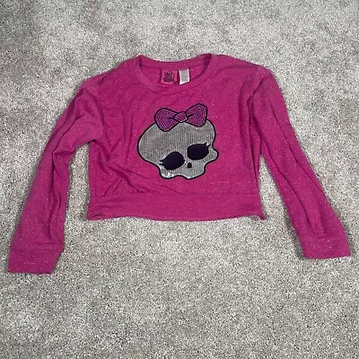 Monster High Pink Long Sleeve Graphic Girls Size L (10-12) Sequence & Sparkles • $5