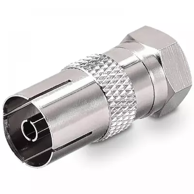 F Type Male To RF Female Coaxial Coupler Adapter Nickel Plating PP • £1.99