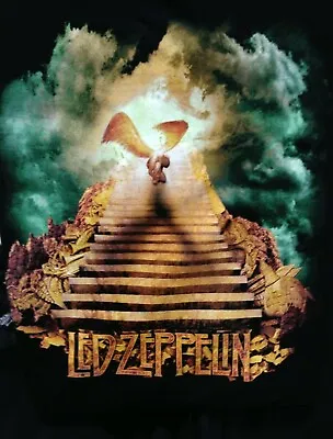Led Zeppelin Stairway T-shirt Short Sleeve Cotton Black Adults • $30