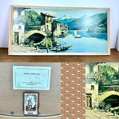 Framed Vintage Ness Como Lake Print Normill England Serial No 1894 Kitsch • £45