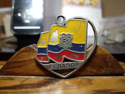 ECUADOR Medallion Shows Country's Crest  Yellow Blue Red  Colorful 36mm By 30mm • $5.99